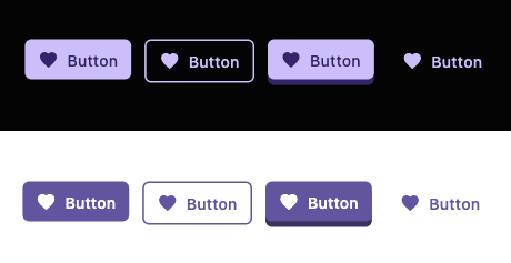 Demo app showing all button variants and a disabled button